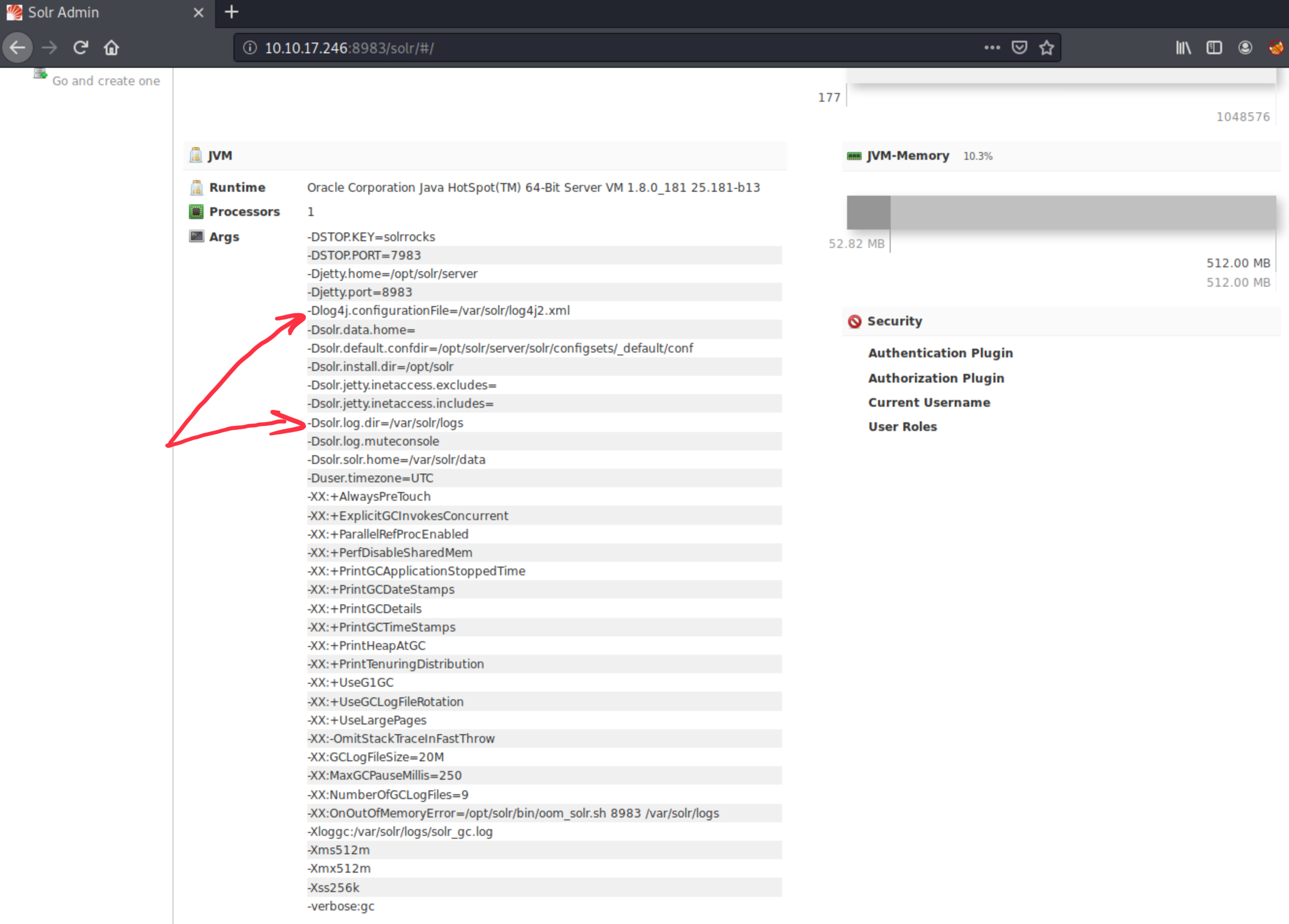 Solr web interface